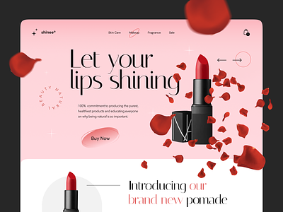 Shinee — Makeup Product Page beauty design landing makeup trend ui uiux ux web