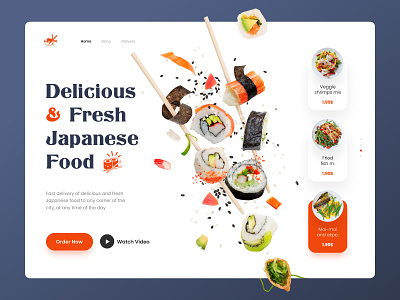Delicious & Fresh Japanese Food Delivery delivery design food landing trend ui uiux ux web