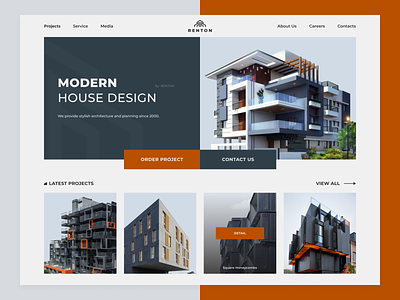 Renton — Architecture Design Studio branding design landing minimalism modern real estate trend ui ux web