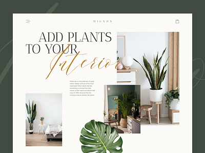 Mignon — House Plants Shop design house plants landing plants trend ui uiux ux web