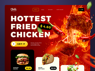 Chili — Spicy Food Restaurant delivery design food graphic design landing restaurant trend ui uiux ux web