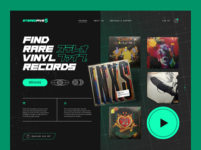 StereoFive5 — Rare Vinyl Records design landing trend ui ux web