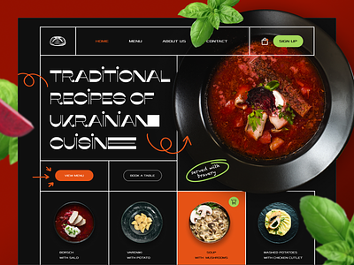 Traditional Recipes of Ukrainian Cuisine cuisine design food food delivery graphic design landing trend ui uiux ux web