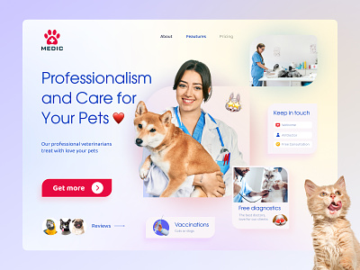 Medic — Pets Clinic cats clinic design landing pets pugs trend ui uiux ux web
