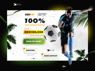 SQUEST — Soccer Promo Page 3d landing landing design landing page design ui uiux ux