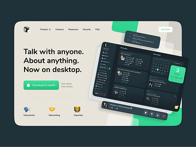 Clubhouse — Desktop Version Concept clubhouse dashboad interface landing promo ui uiux web design website