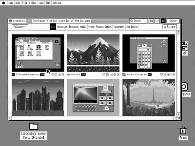 Dribbble — Old Macintosh UI advertising design dribbble landing mac ui uiux ux website