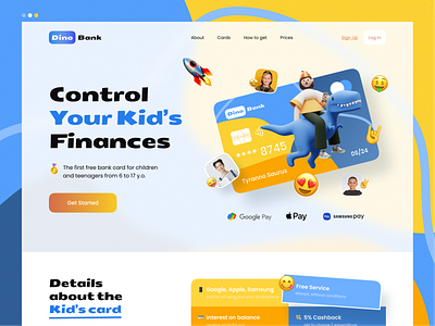 Dino Bank — Kid's Bank Landing Page