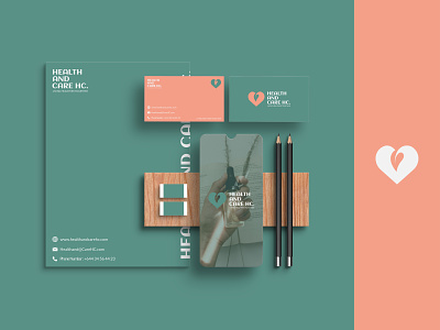 Branding design for Health and Care HC.