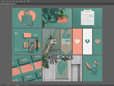 Branding design for Health and Care HC.