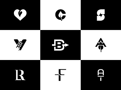 Logo Collcetion black and white brand branding celan collection color design icon icons identity design letter logo logo collection logos marks symbol tech vector