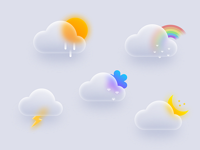 Glassmorphism Weather Icons 🌦