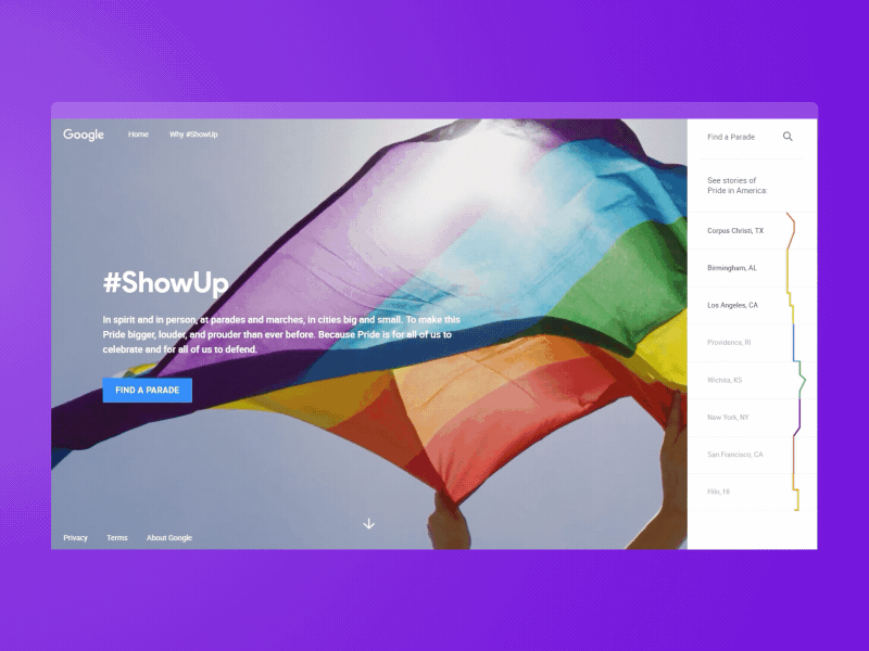Google Pride #ShowUp - Loader Prototype after design effects google made material motion pride prototype search with