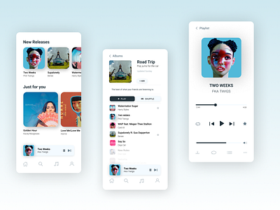 Music App / Music Player app clean design graphic design illustration minimal ui ux web website