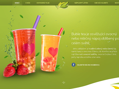 Halo Bubble tea bubble bubbles fullwidth green healthy leaf paralax strawberry tea web website