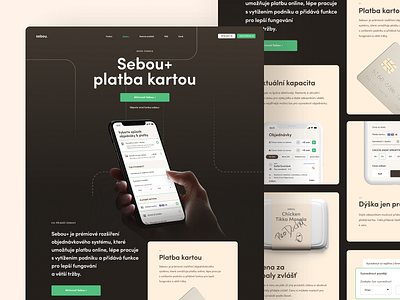 Sebou plus dark hand iphone landing landing page premium web webdesign website