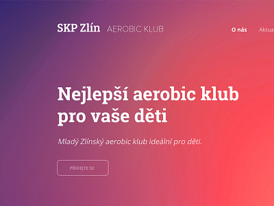 Aerobic club aerobic czech design gradient red sport web website wip