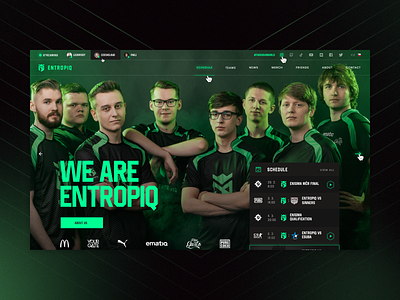 Entropiq | Esport team website counter strike cs:go dark e sport entropiq esport game game design gaming gradient sport web webdesign website