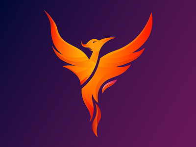 Phoenix logo bird fenix fire fire bird orange phoenix purple