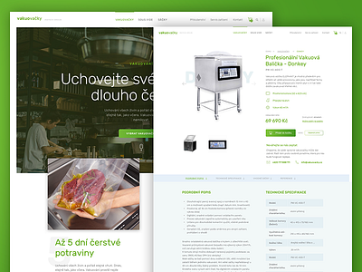 Vakuovacky e-commerce design e commerce eshop food vacuum web webdesign