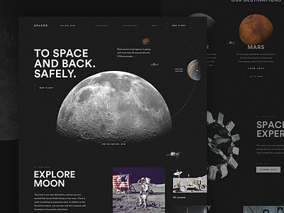 Spaced landing page black challange dark moon space spaced spacedchallenge universe web webdesign website