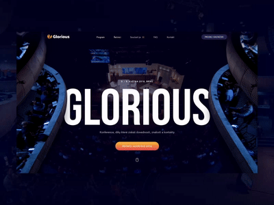 Glorious conference animation blue glorious parallax scroll web webdesign website