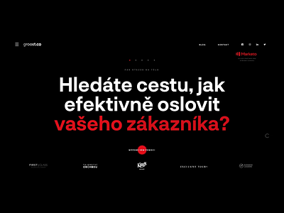 Groost – agency website agency animation dark illustration japan motion red red and black web webdesign