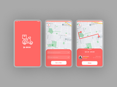 Dispatch rider/delivery service app concept dailyui dailyui020 location tracker