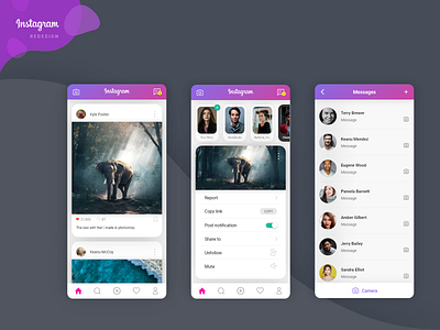 Instagarm - Redesign app design minimal typography ui ux