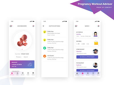 Pregnancy Workout Advisor app design icon minimal type typography ui ux