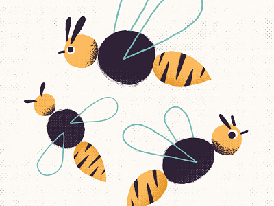 Bee animal art bee character design editorial illustration photoshop tattoo texture