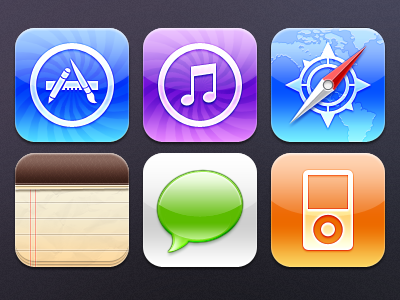 iOS Defaults bright glossy icon ios iphone theme winterboard