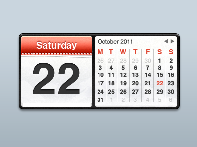 Calendar Widget calendar dashboard leather paper red widget