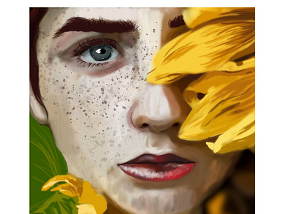 The Aesthetic Beauty digital painting digitalart illustration sunflower