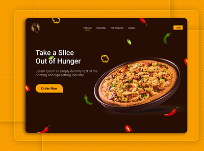 Pizza Ordering Web UI black theme dark dark background ecommerce food food and drink food app order pizza ui web web design