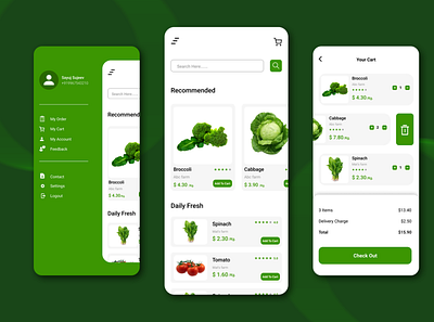 The Vegee App app design food illustration mobile ui ui