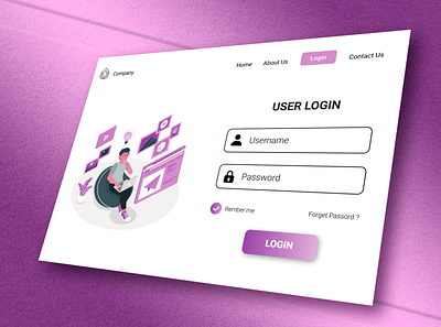 Login Web UI app credentials design illustration login login page password sign in signup ui username webdesign website design