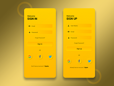 Neumorphic Login And Signup Design