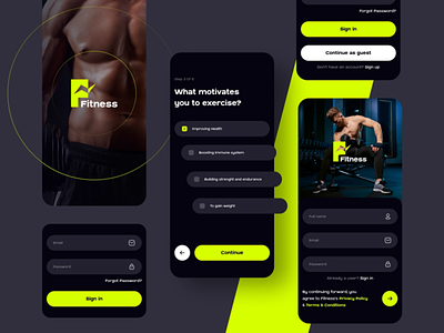 Fitness App - Dark UI