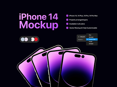 iPhone 14 Mockups - Free apple figma free iphone iphone14 max mockup plus pro