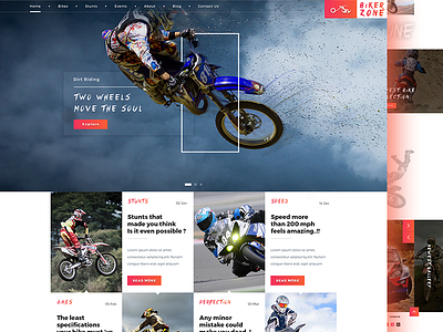 Biker Zone Website clean dope gradient minimal onepage simple ui ux website