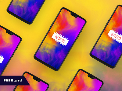 One Plus Six Mockup android download free freebie mobile mock up mockup oneplus oneplus6 phone template vector