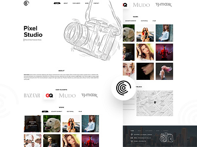 Pixel Studio black black white design onepage photography simple studio ui ux website