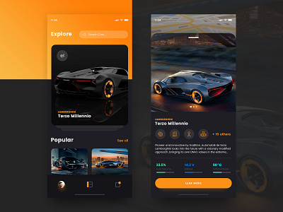 App Design Concept app car design ios lamborghini mobile terzomillannio ui ux