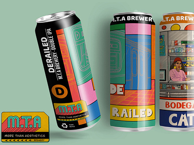 M.T.A faux brewery can mock up beer design branding can design design faux brewery illustration packaging design