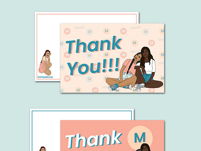 Moozii Thank you cards design digital design illustration latinx illustrator logo ui vector