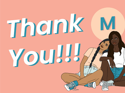 Moozii Thank You Card design illustration latinx illustrator moozii.co thank you card ui vector