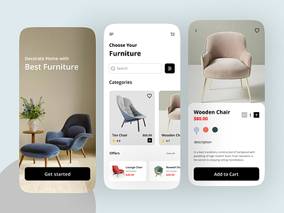 Furniture E-Commerce Mobile App Design android app design app design chair ecommerce ecommerce app ecommerce design ecommerce shop furniture furniture app furniture design ios app design mobile app mobile app design mobile app ui design mobile uiux ui ui ux ui design uidesign uiux