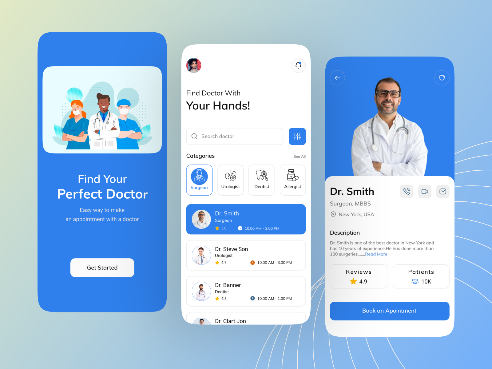 Doctor Mobile App by Muslim Uddin on Dribbble