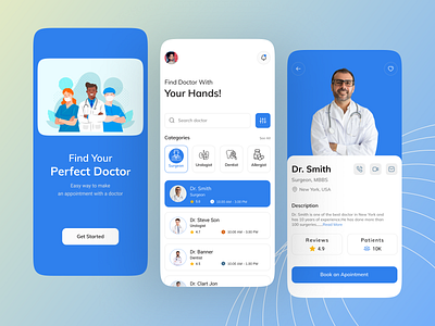 Doctor Mobile App android app design android design animation app design branding design doctor app graphic design illustration ios app design ios design logo medical app mobile app mobile app ui design mobile uiux motion graphics ui ui design